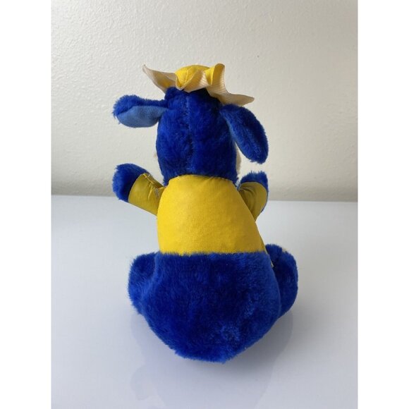 Vintage ACE Novelty Co Inc Blue Bear Yellow Hat & Rain Jacket Plush Toy US 9.25” - Picture 6 of 12